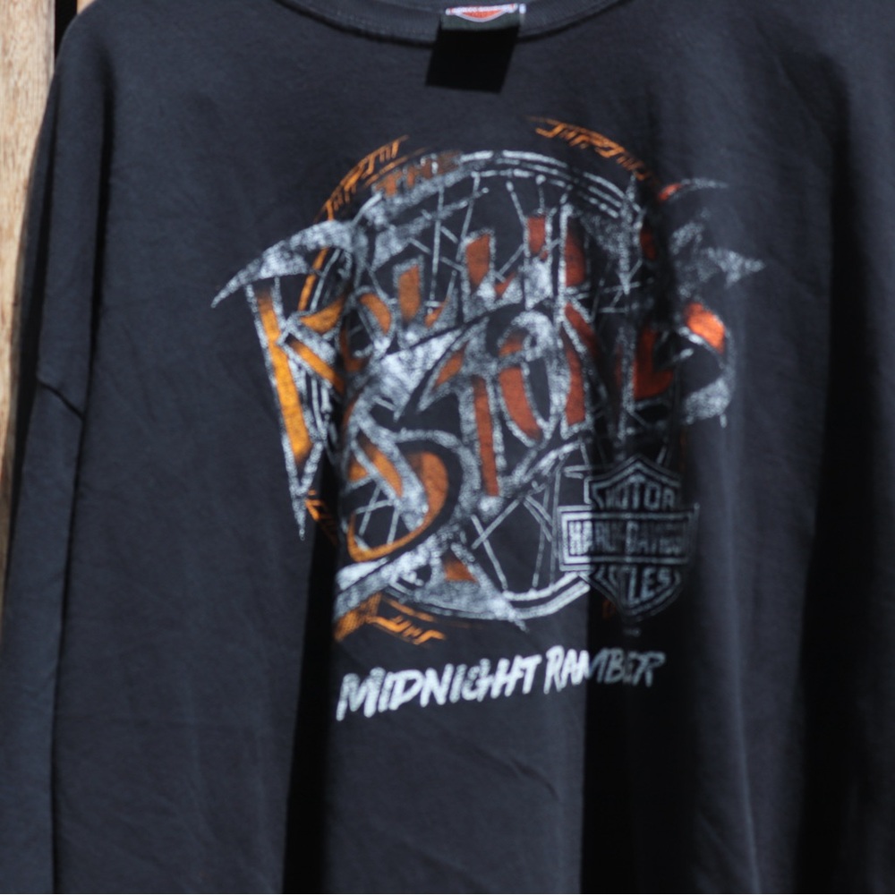 Rolling Stones Harley-Davidson Black and Orange Long Sleeve Tee